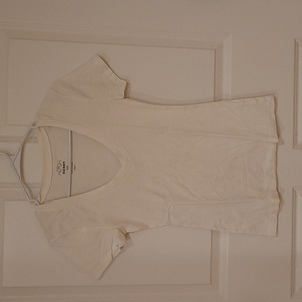 Old Navy Deep V T-Shirt White